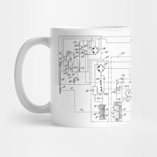 Power Transmission System for Sewing Machine Vintage Patent Hand Drawing Mug